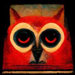 c1-chipaut mark rothko painting of an owl with red eyes