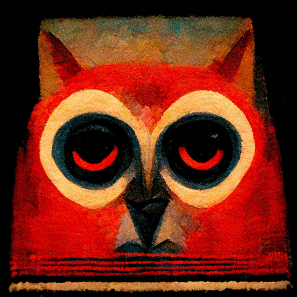 c1-chipaut mark rothko painting of an owl with red eyes