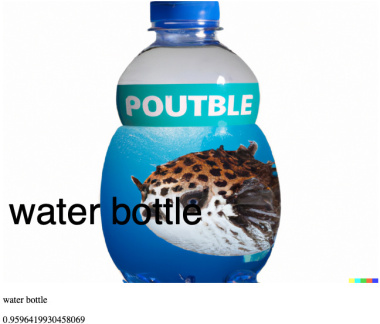c2-dale-plastic water bottle with and image of a pufferfish on the label